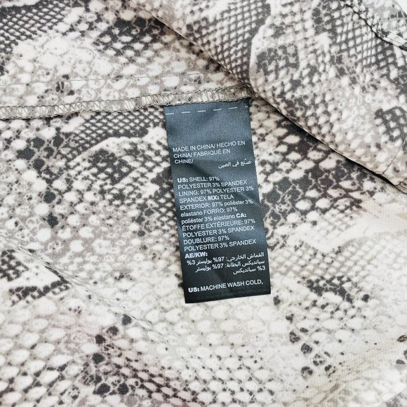 White House Black Market Women's Dress 4 Wrap Midi Snake Gray Sleeveless Hi Low - Picture 14 of 15